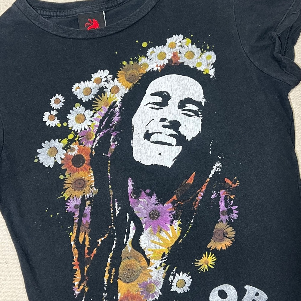 Zion Rootswear Bob Marley One Love Graphic T-Shirt Black Medium 2010 RARE *FLAWS